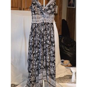 Angie‎ V-Neck Hanky Hem Midi Dress. Spaghetti Straps Style And Comfort Combined.